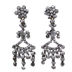 French Cut Steel Dangle Earrings 12