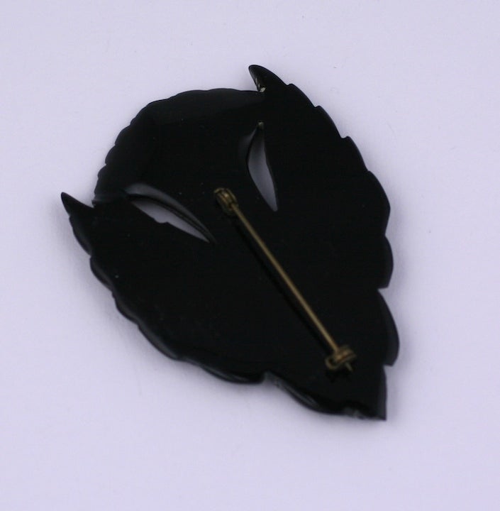 Women's or Men's Bakelite Blackbird Brooch For Sale