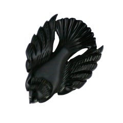 Retro Bakelite Blackbird Brooch