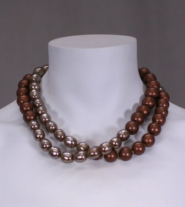 Women's Miriam Haskell's 2 Tone Pearls For Sale