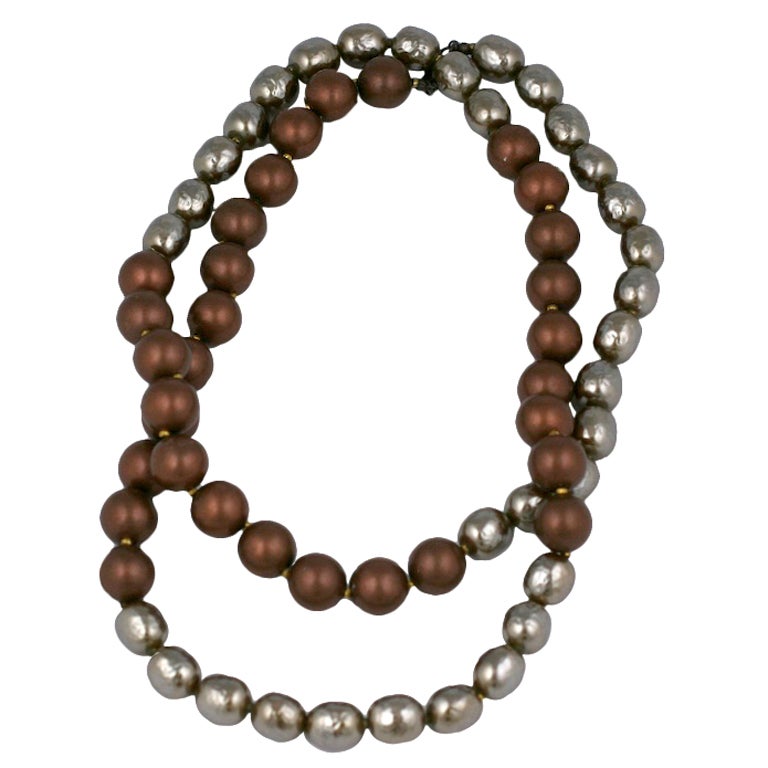 Miriam Haskell's 2 Tone Pearls For Sale