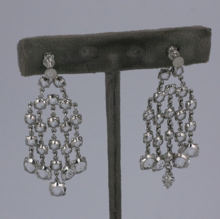 Art Deco Crystal Earrings In Excellent Condition For Sale In New York, NY