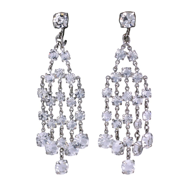 Boucles d'oreilles cristal Art Déco en vente