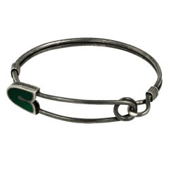 Sterling and Enamel Safety Pin Bracelet