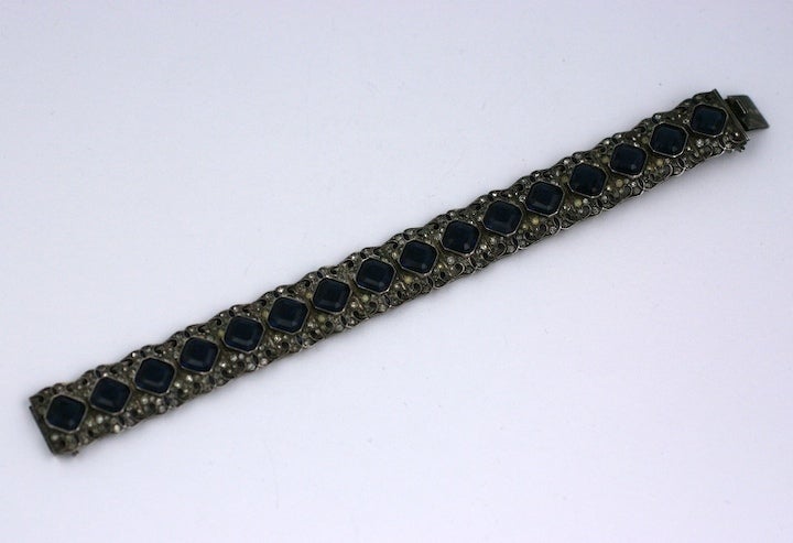 Women's Art Deco Sapphire Paste Bracelet