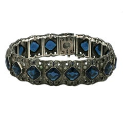 Art Deco Sapphire Paste Bracelet