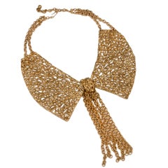 Striking Art Moderne Gilded Tassel Collar, Napier