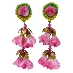 Amourelle Pate de Verre Bellflower Earrings 2