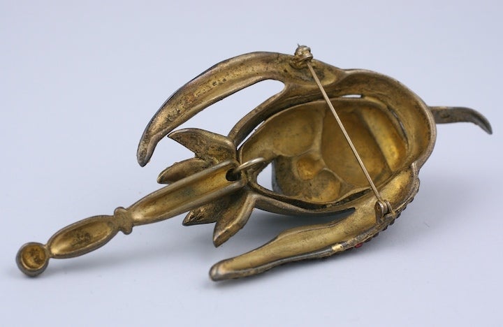 Articulated Jester Brooch In Excellent Condition For Sale In New York, NY