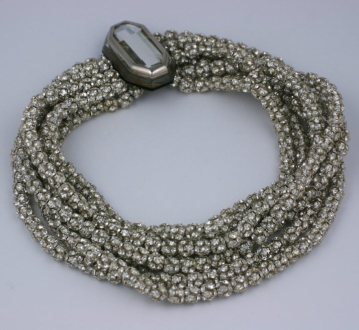 Pave Rhinestone Ball Statement Collar In Excellent Condition For Sale In New York, NY
