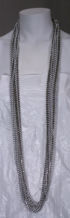 Ball Chain and Pave Rope Necklace For Sale 1