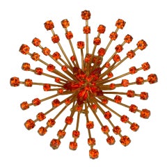 Vintage Massive French Starburst Clip Brooch