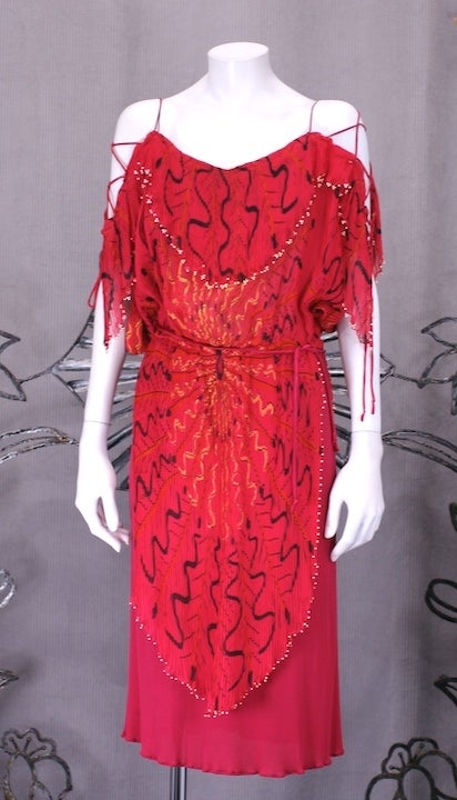 Zandra Rhodes Glamour Punk Gown, Safety Pins and Diamonds For Sale at ...