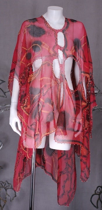 Women's Zandra Rhodes Glamour Punk Gown, Safety Pins and Diamonds For Sale
