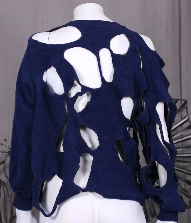 Women's or Men's Slashed Sweatshirt  1980's U.K. For Sale