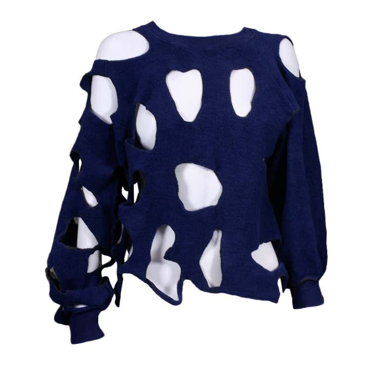 Slashed Sweatshirt 1980's U.K. For Sale at 1stDibs