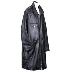 Amazing Sprouse Men's Elongated Leather Moto Jacket.