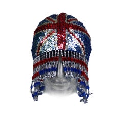 Retro Sequined and Beaded Brittania Head Piece