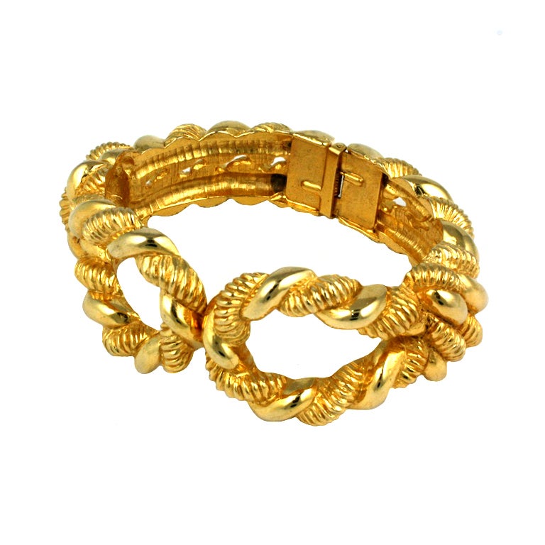Kenneth Jay Lane Twisted Rope Cuff For Sale