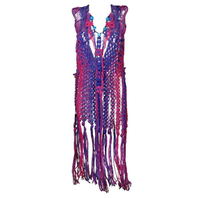 Art to Wear Handcrafted Macrame Tabard For Sale