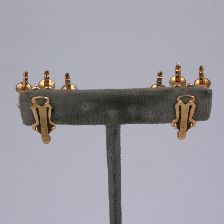 Unusual 14K Figural Candle Sconce Earrings In Excellent Condition For Sale In New York, NY