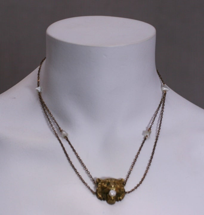 Victorian Tiger Festoon Necklace In Excellent Condition For Sale In New York, NY