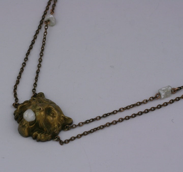 Women's Victorian Tiger Festoon Necklace For Sale