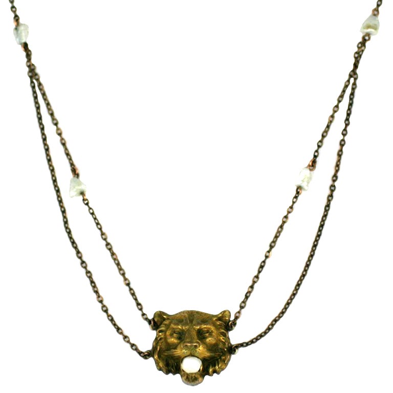 Viktorianische viktorianische Tiger-Feston-Halskette