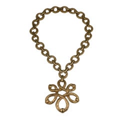 Monet Hammered Gold Pendant 4