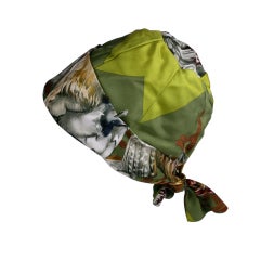 Hermes Signature Hunting Print Silk Twill Hat 7