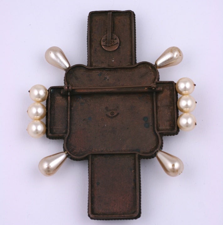 Chanel Byzantine Cross Brooch/Pendant by Maison Gripoix In Excellent Condition For Sale In New York, NY