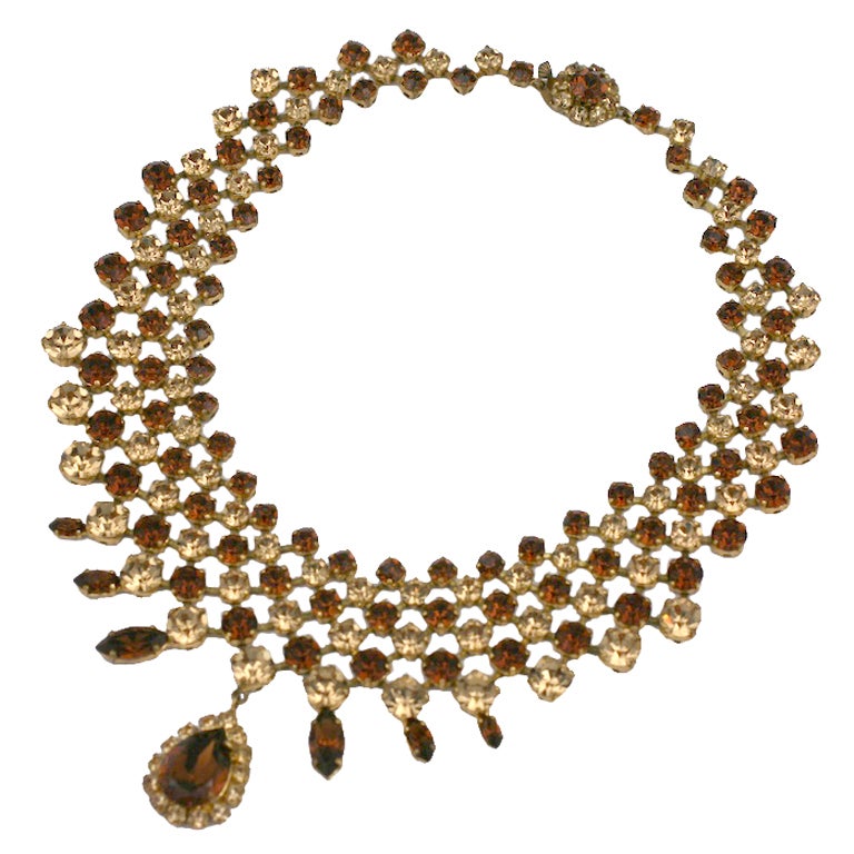 Roger Jean -Pierre Topaz Collar Necklace For Sale