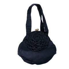 Vintage 1940's Satin Flower Bag