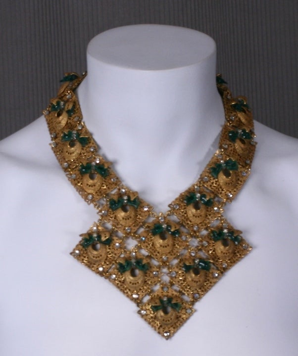 Women's Miriam Haskell Filigree, Glass and Paste Collar