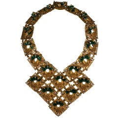 Miriam Haskell Filigree, Glass and Paste Collar 6