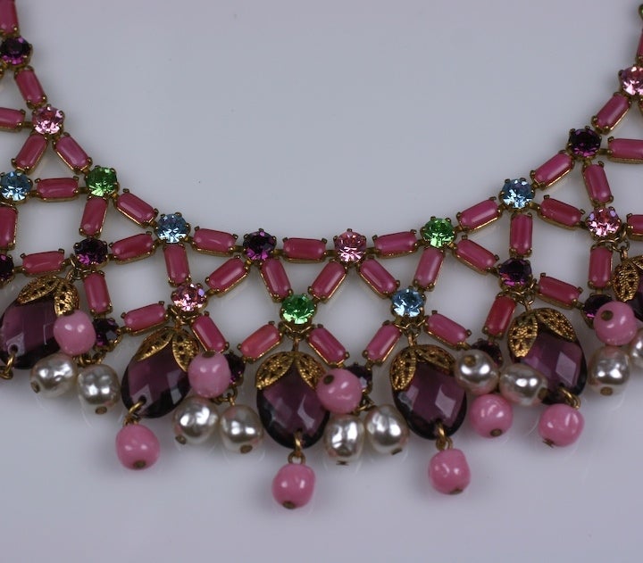 Unusual Jewelled and Beaded Collar In Excellent Condition For Sale In New York, NY