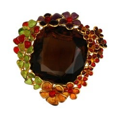 Ombre Poured Glass Floral Brooch, MWLC