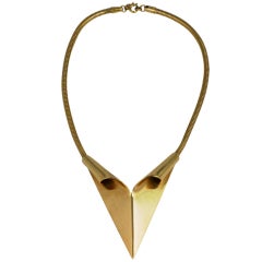 Trifari Curled Metal Necklace 10
