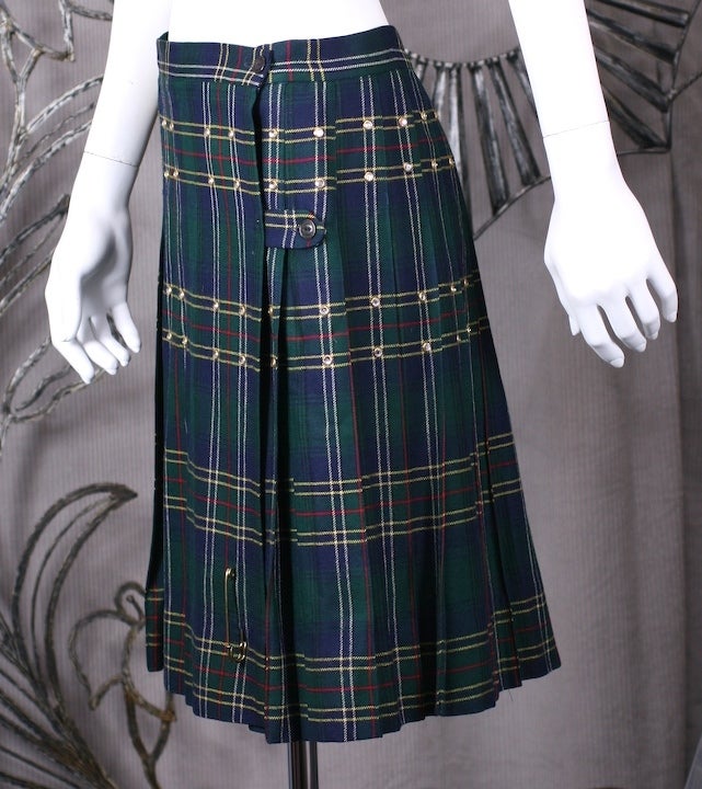 Black Vintage Swarovski Decorated Kilt For Sale