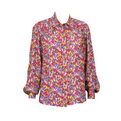 Celine Pink Butterfly Print Shirt 2