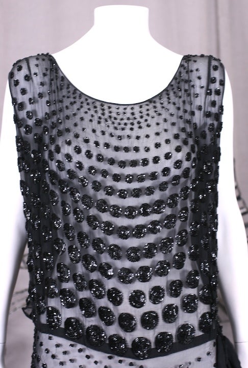 Deco Beaded Dot Dance Dress In Excellent Condition For Sale In New York, NY