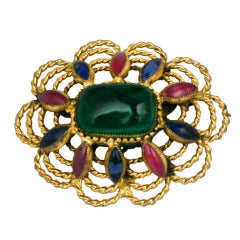 Hattie Carnegie Gripoix Oval Brooch 2