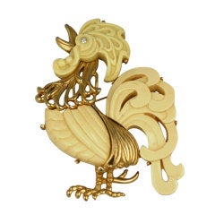 Hattie Carnegie Rooster Brooch 4