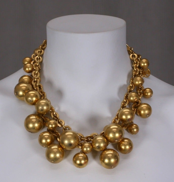 Givenchy Gilt Ball Charm Necklace In Excellent Condition In New York, NY