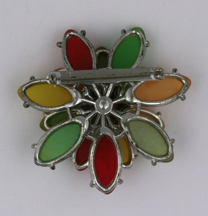 Unusual Bakelite Flower Brooch In Excellent Condition In New York, NY
