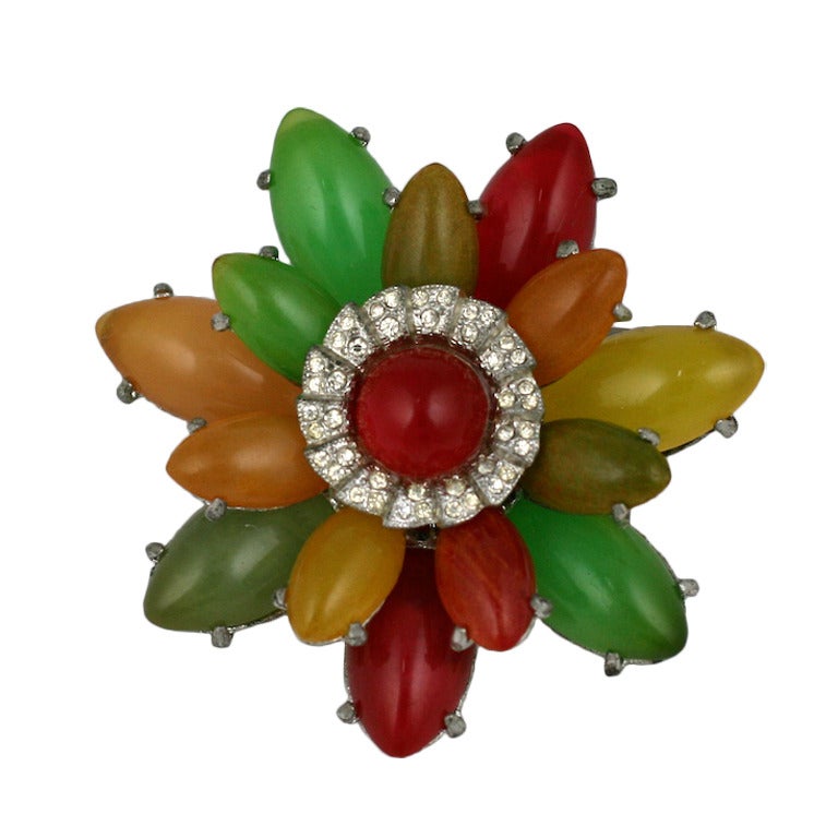 Unusual Bakelite Flower Brooch