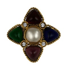 Chanel Multicolored Poured Glass Brooch 7