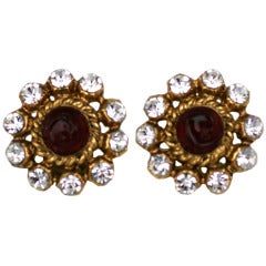 Chanel Ruby and Paste Earclips 1