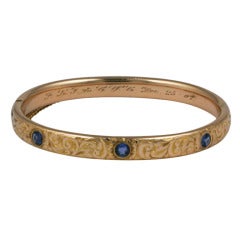 Etched Victorian Sapphire Bangle