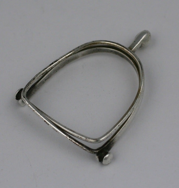Hermes sterling money clip in the shape of a stirrup. France 1960's. Excellent condition.